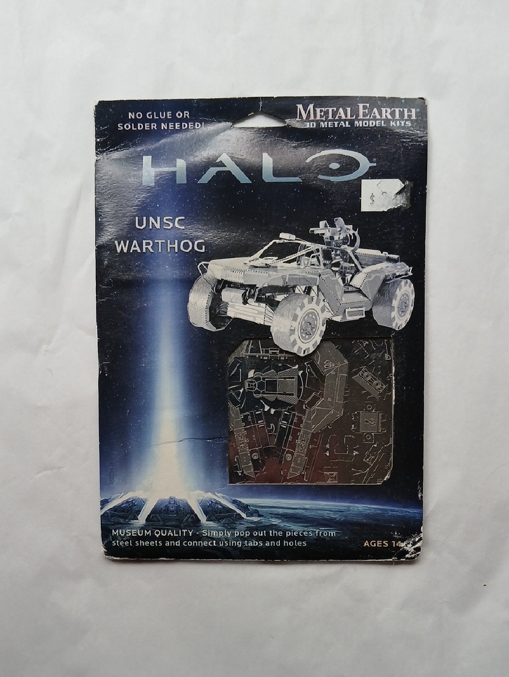 🍊3/$15🍊 Metal Earth HALO UNSC Warthog 3D Metal Model Kit - Black/Silver